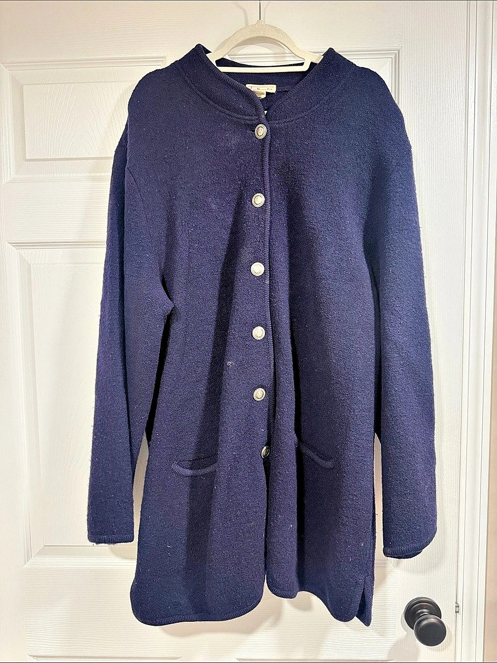 Talbots Wool Cardigan Blue Size XL